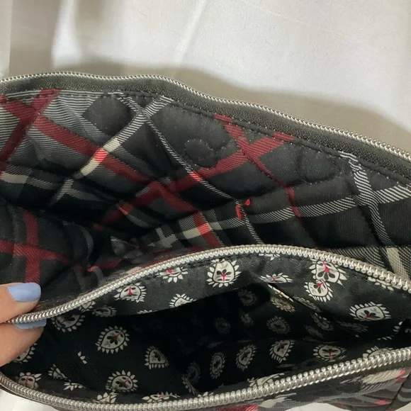 Vera Bradley Women’s Black/Red/Gray/White Plaid Crossbody Purse - Picture 8 of 12